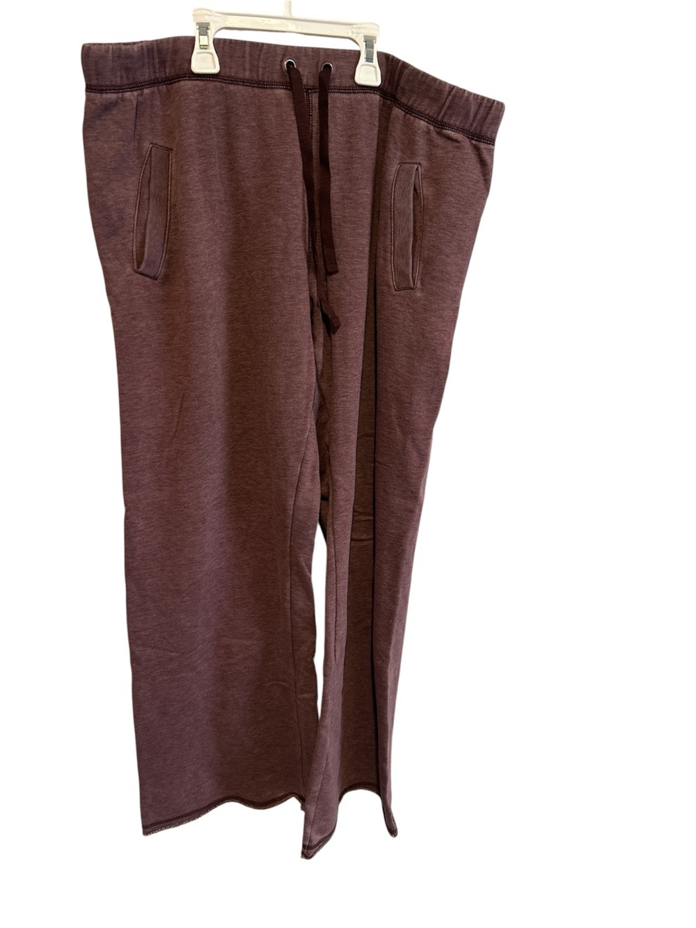 Women’s Plush & Lush Purple Sweatpants With Pockets And Wide Leg, Size XL